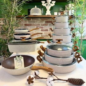 تصویر سرویس قابلمه 22 پارچه اویز پلاس السا کرم 