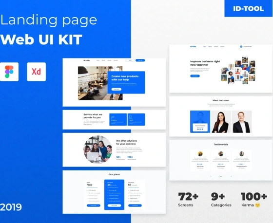 خرید و قیمت دانلود پروژه لایه باز یو آی کیت IDTOOL Landing page Web UI ...
