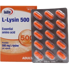 تصویر ال لیزین 500 میلی گرم یوروویتال L Lysine 500 mg Eurho Vital