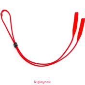 تصویر بند عینک سیلیکونی حروفی قرمز (حرف V) 