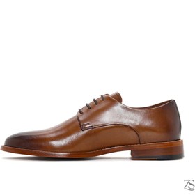 تصویر کفش رسمی کلاسیک چرمی بنددار مردانه برنزه دری مد 
