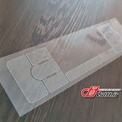 تصویر برچسب های شفاف محافظ دکمه های پنل تهویه پژو پارس و سورن مجموعه ۱۱ عددی 