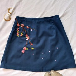 تصویر دامن کوتاه گلدوزی ساکورا 