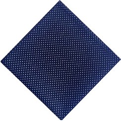 تصویر دستمال جیب خالدار سورمه ای دستدوز PSH1222 