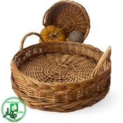 تصویر سینی مراور بافی دو دسته 