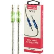 تصویر کابل AUX تسکو مدل TC92 طول ۱ متر با روکش فلزی 