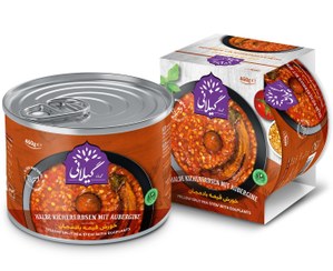 تصویر کنسرو خورش قیمه بادمجان بدون گوشت 460 گرمی 