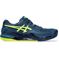 تصویر کفش تنیس مردانه اسیکس Asics Gel-Resolution 9 Clay – سرمه ای/سبز Asics Gel-Resolution 9 Clay Mens Shoes Navy Blue