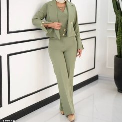 تصویر کت و شلوار مجلسی زنانه سایز ۳۸ رنگ مشکی و سرمه ای 