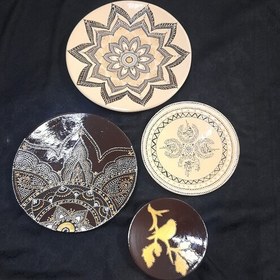 تصویر دیوار کوب سنتی نطقه کوبی کرم قهوه ای ضد آب و قابل شستشو 