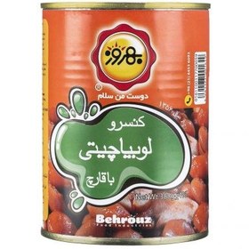 تصویر کنسرو لوبیا چیتی با قارچ 380گرمی بهروز 