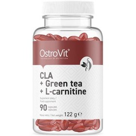 تصویر سی ال ای، چای سبز و کارنیتین استروویت 90 عددی OstroVit CLA + Green Tea + L-carnitine 