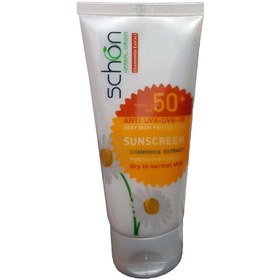 تصویر کرم ضد آفتاب شون رنگی مناسب پوست خشک و نرمال SPF50 ا Schon Sunscreen Tinted Dry to Normal skin SPF50 Cream 50ml Schon Sunscreen Tinted Dry to Normal skin SPF50 Cream 50ml