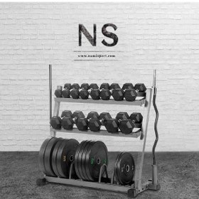 تصویر رک دمبل و صفحه Dumbbell rack and plate NS 6001 