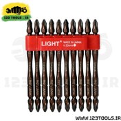 تصویر ست 10 عددی نوک پیچ گوشتی بلند لایت ژاپن (دو سر چهارسو) سری TORSION مدل 22110TB Light Screwdriver Bits TORSION 22110-TB