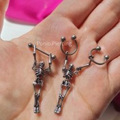 تصویر پیرسینگ اسکلت نعلی و خطی 