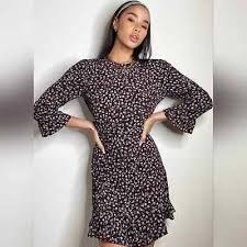 تصویر پیراهن حریر گلدار آسین بلند اسمارا - 44 