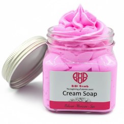 تصویر صابون خامه 300 گرم بی بی بمب / نرم کننده و روشن کننده ی بدن - لوندر 