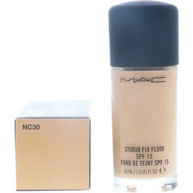 تصویر کرم پودر مک STUDIO FIX FLUID شمارهNC30اورجینال MAC Studio Fix Fluid Foundation SPF15, NC30, 1 Fl Oz (SG_B0774629X7_US)