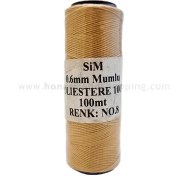 تصویر دوک نخ موم دار سیم (SIM) سایز 0.6 رنگ کرم 