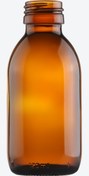 تصویر بطری شیشه ای دارویی 120 سی سی بادرب فلزی سایز 28 120cc pharmaceutical glass bottle With cap