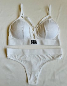 تصویر ست شورت و نیمتنه هارنس دار زنانه دخترانه طرح bra 