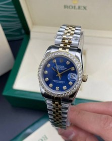 تصویر ساعت مچی رولکس زنانه دیت جاست دورنگین با موتور اتوماتیک yz 