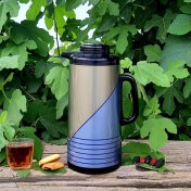 تصویر فلاسک 1.3 لیتری دکمه دار پیکوک ژاپن Peacock AIT100 Vacuum Flask, 1.3 Liter Capacity, Blue