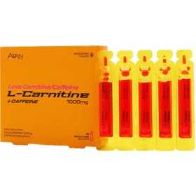 تصویر ویال ال کارنیتین 1000 میلی گرم و کافئین آروان فارمد 10 عددی Arvan Pharmed L Carnitine And Caffeine 10 Vials