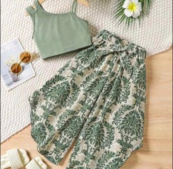 تصویر تاپ شلوار بچگانه مدل ساحل اماده ارسال سبزش 