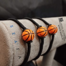 تصویر دستبند ورزشی بسکتبال _ توپ نارنجی - سایز 1 مخصوص مچ های ظریف و بچه ها / مشکی BASKETBALL BRACELET