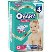 تصویر پوشک کامل کامفلکس( کشی + 3D ) OBABY سایز بزرگ 12 عددی 