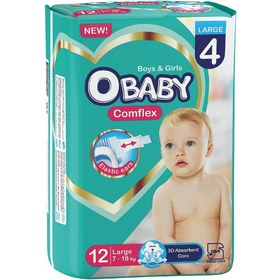 تصویر پوشک کامل کامفلکس( کشی + 3D ) OBABY سایز بزرگ 12 عددی 