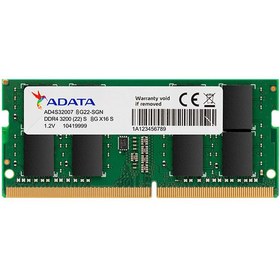 تصویر رم لپتاپ DDR4 تک کاناله 3200 مگاهرتز CL22 ای دیتا مدل Premier ظرفیت 8 گیگابایت 