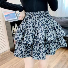 تصویر دامن کوتاه پلنگی/رنگبندی دارد (۲) ۲۵۸۶ - ۲ 