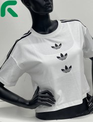 تصویر کراپ زنانه آدیداس سوپر نخ وارداتی آدیداس چاپی کد 6503 - سفید / XL 