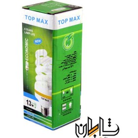 تصویر لامپ کم مصرف پیچی 13 وات تاپ مکس سفید lamp fcl 13w top max white