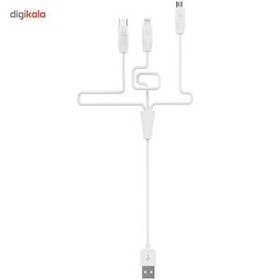 تصویر کابل تبدیل USB به لایتنینگ/microUSB/USB-C هوکو مدل X1 Rapid طول 1 متر 