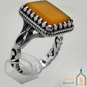 تصویر انگشتر شرف شمس مردانه نقره مدل رهبری اصیل 