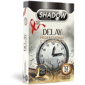 تصویر کاندوم تاخیری 12عددی شادو Shadow Delay professional Condom 12pcs