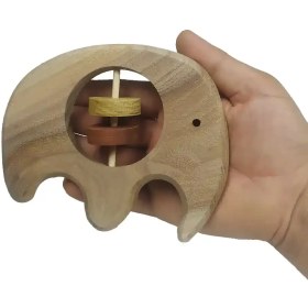 تصویر جغجغه چوبی طرح فیل 