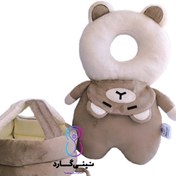 تصویر محافظ سر کودک مدل خرسی رنگ شکلاتی 