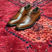تصویر کفش تمام چرم قهوه ای وسط فلوتر(2877) 