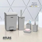 تصویر ست سرویس بهداشتی اطلس ATLAS 5 تکه طوسی کروم مدل زاگرس کد 397 