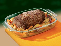 تصویر ظرف پیرکس – تابه مستطیل دسته دار 38×25 سانتی اصل فرانسه 232B000 – PYREX 