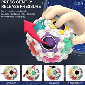 تصویر روبیک توپی ماساژ رنگین کمان 