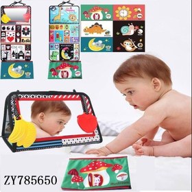 تصویر کتاب پارچه ای و مت حسی آینه دار تامی تایم مناسب خردسال 