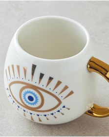 تصویر ماگ سفید Mystic Look New Bone China Christmas Cup 425 میل طلا English Home 