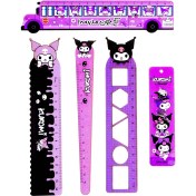 تصویر ست خط کش آخ جون مدرسه مدل کرومی 5 عددی 