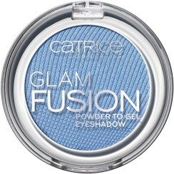 تصویر سایه catrice مدل glam fusion رنگ آبی شاین دار ( رنگش خیلی جذابه ) قابلیت تبدیل پودر به ژل ساخت ایتالیا 